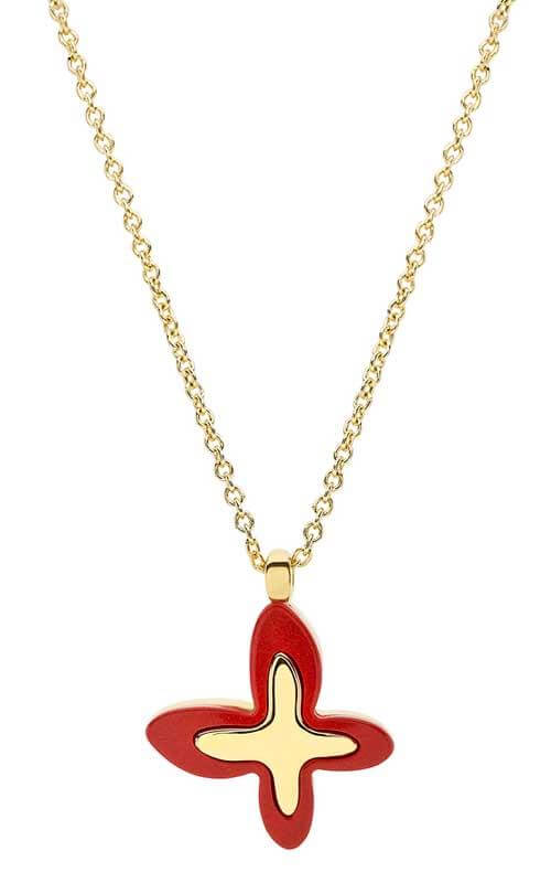 Mimi Freevola Baby Gold & Coral Necklace (PXM243G8P8)
