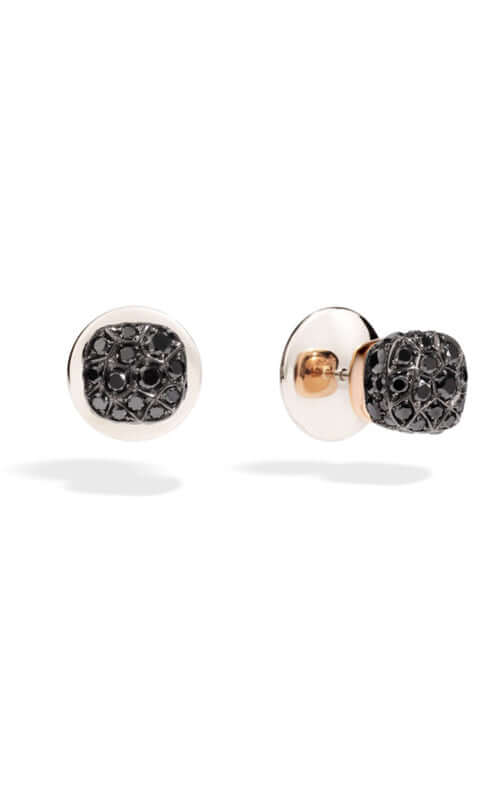 Pomellato 18k Pink Gold Black Diamonds Nudo Earrings O.B704/O6/BB
