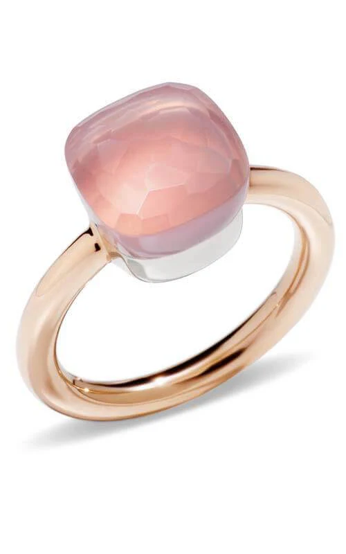 Pomellato Nudo Ring Rose Gold, White Gold and Pink Quartz (PAA1100O6000000QR)