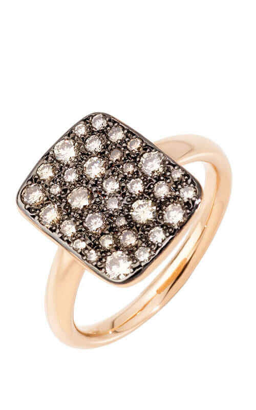 Pomellato 18k Ping Gold Sabbia Brown Diamond Ring PAB9031O7000DBR00