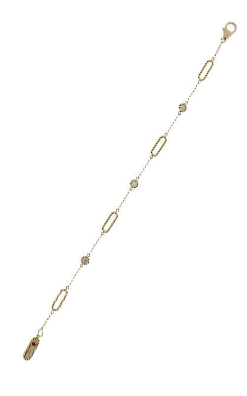 Robert Coin New Barocco 18k Yellow Gold and Diamond Braid Bracelet 7771249AYLBX