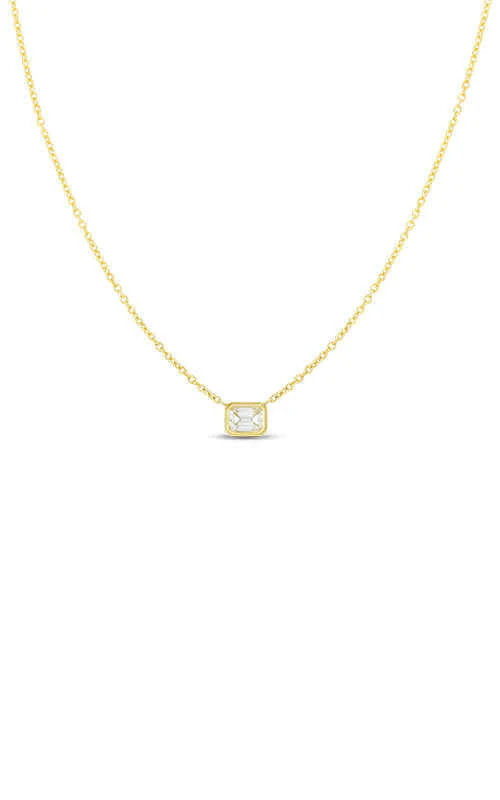 Roberto Coin 18K Yellow Gold Emerald Cut Diamond Necklace 111365AYCHX0