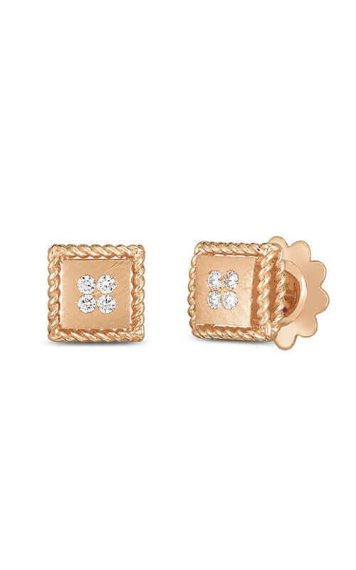 Roberto Coin 18K Rose Palazzo Ducale Diamond Stud Earrings 7772792AXERX