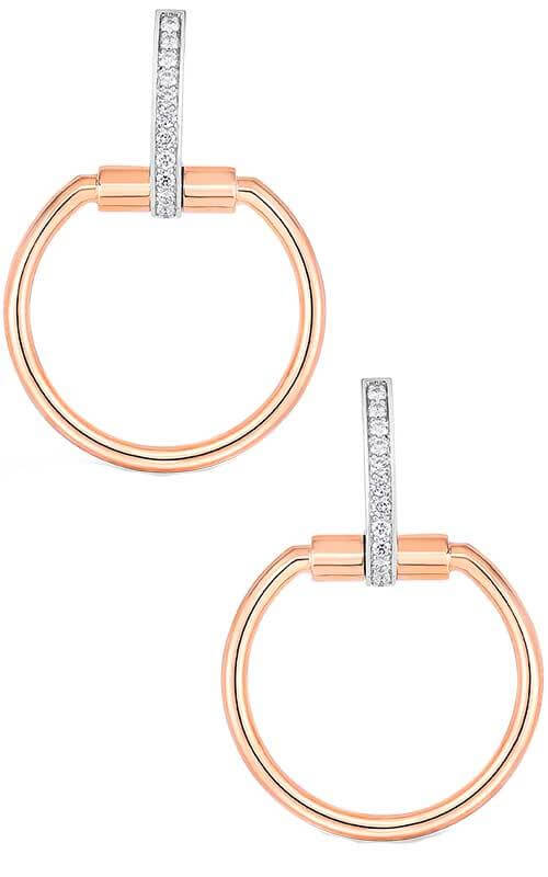 Roberto Coin Classic Parisienne Rose Gold and Diamonds Drop Earrings (8882383AHERX)