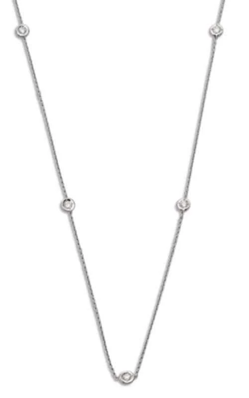 Roberto Coin 5 Station White Gold and Diamonds Necklace (001316AWCHD0)