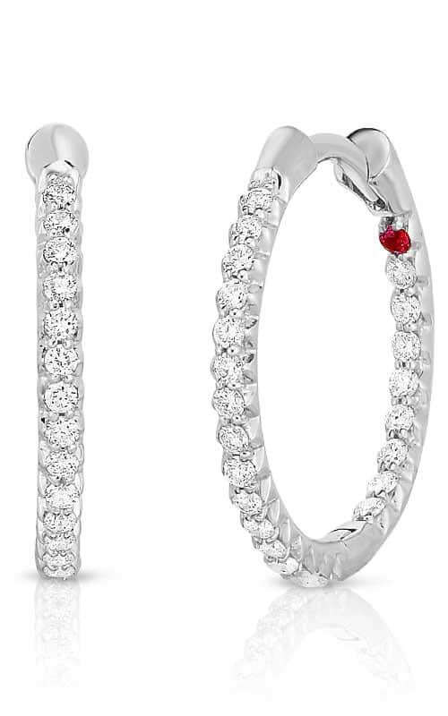 Roberto Coin Baby Hoops Gold and Diamonds Earrings (000424AWERX0)