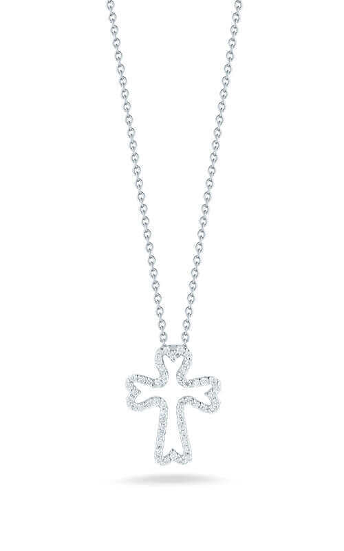 Roberto Coin Cross Pendant White Gold and Diamond 000732AWCHX0