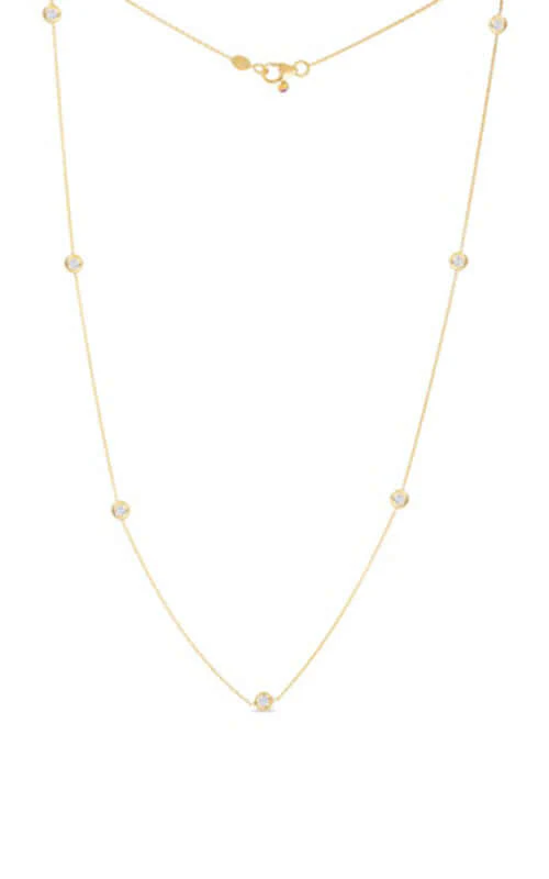 Roberto Coin Diamonds by the Inch Yellow Gold 7-Station Diamond Necklace 001347AY18D0