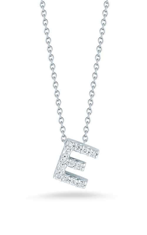 Roberto Coin Love Letter E Pendant White Gold and Diamonds (001634AWCHXE)
