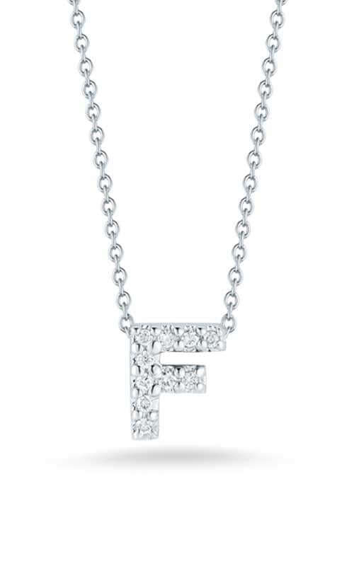 Roberto Coin Love Letter F Pendant White Gold and Diamonds (001634AWCHXF)