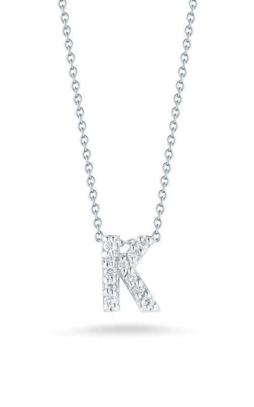 Roberto Coin Love Letter K Pendant White Gold and Diamonds (001634AWCHXK)