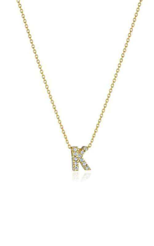 Roberto Coin Love Letter K Pendant Yellow Gold and Diamonds 001634AYCHXK