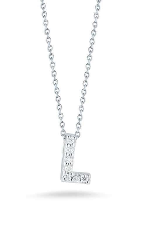 Roberto Coin Love Letter L White Gold and Diamonds Pendant (001634AWCHXL)