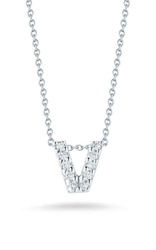 Roberto Coin Love Letter V White Gold and Diamonds Pendant (001634AWCHXV)