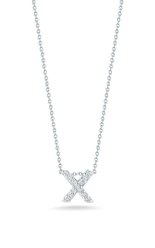 Roberto Coin Love Letter X White Gold and Diamonds Pendant 001634AWCHXX