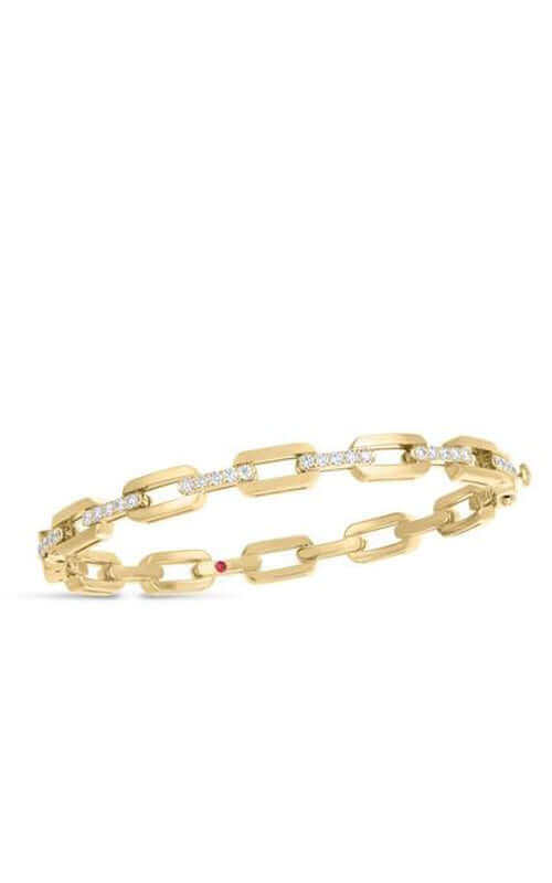 Roberto Coin Navarra 18k Yellow Gold Bangle with Diamonds 8883166AYBAXS