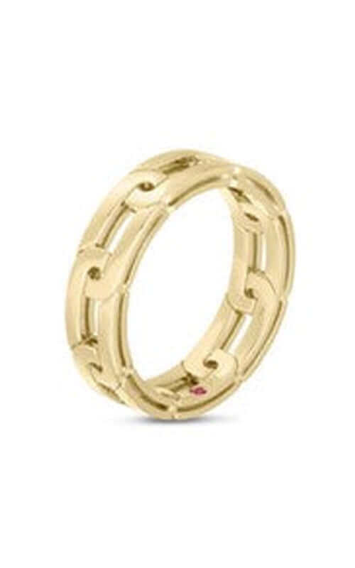 Roberto Coin Navarra 18k Yellow Gold Ring Slim 8883149AY650 - Image 2