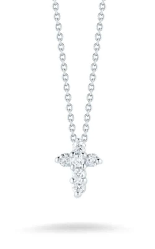 Roberto Coin Large Baby Cross White Gold and Diamonds Pendant (001154AWCHX0)