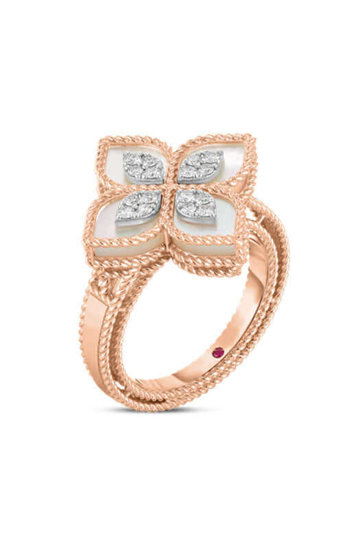 Roberto Coin Princess Flower Mother of Pearl Diamond Ring 8882784AH65X