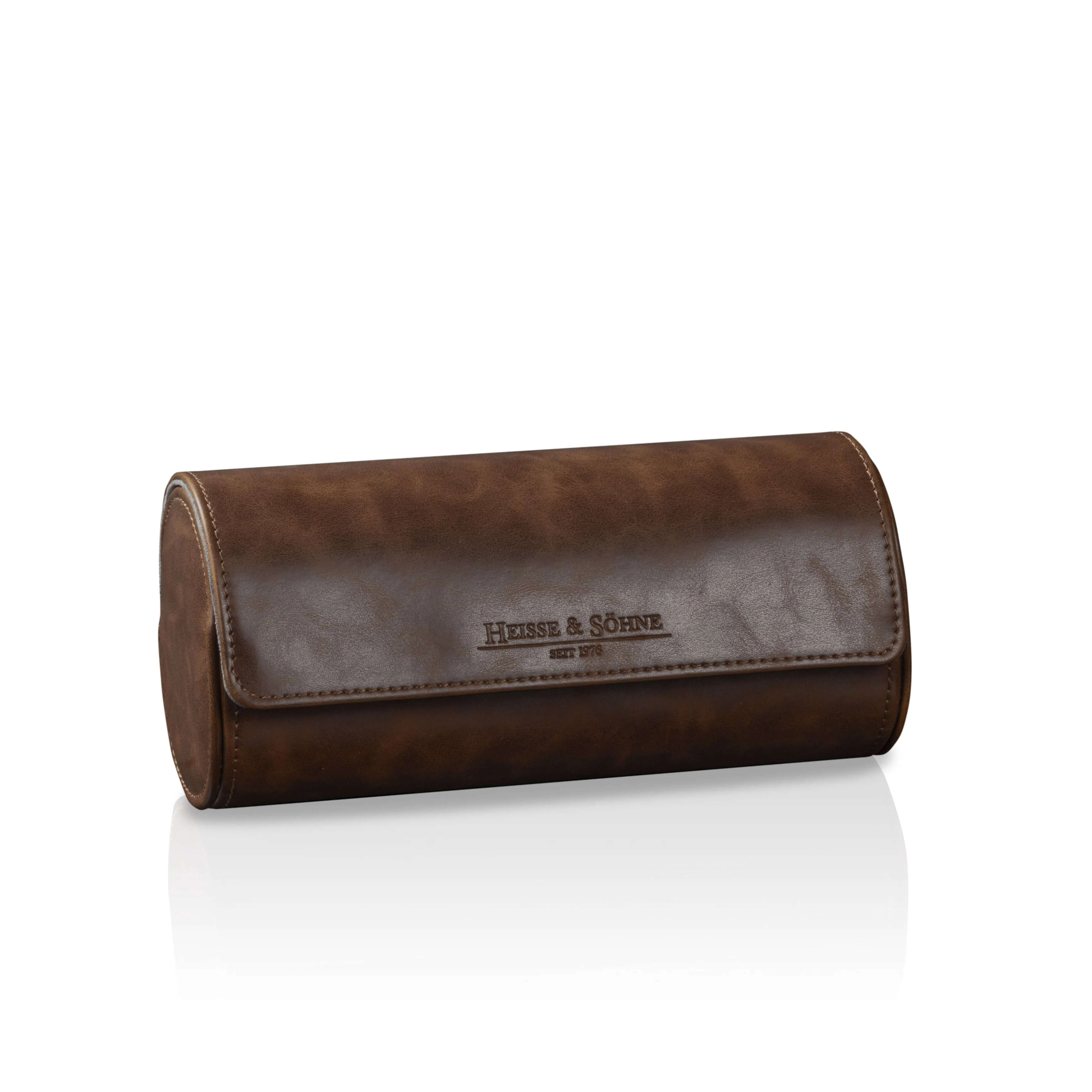 Vintage 3 Watch Roll Brown - Image 2