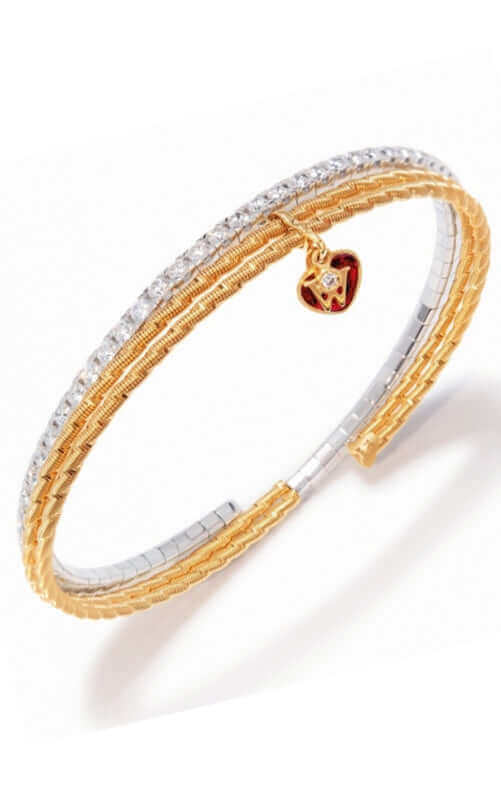 Wellendorff Embrace Me Now Bracelet Yellow & White Gold with Enamel Heart 304773-17007GW