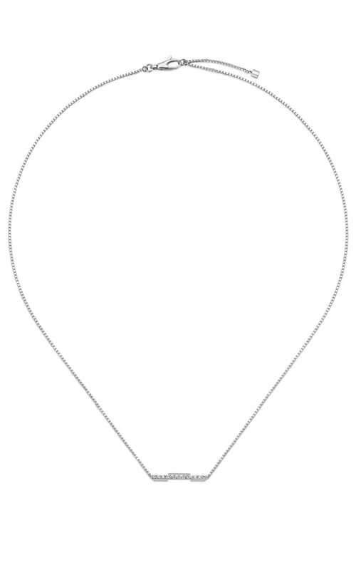 GUCCI Link to Love 18k White Gold and Diamond Pavé Necklace YBB662132001