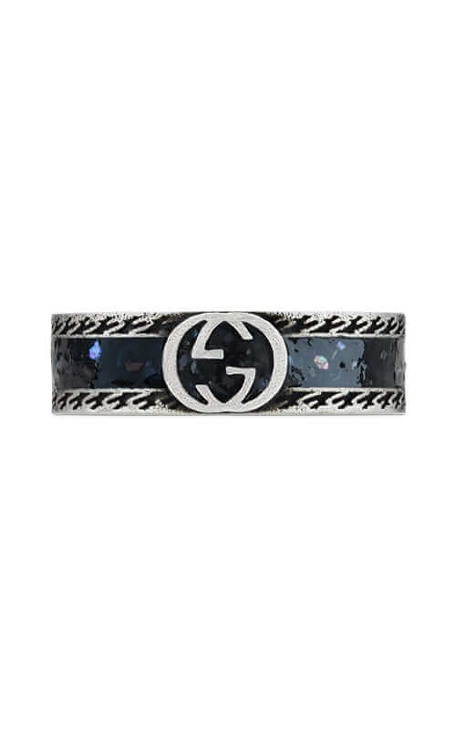 GUCCI Interlocking G Silver & Enamel Ring YBC645573002 - Image 2