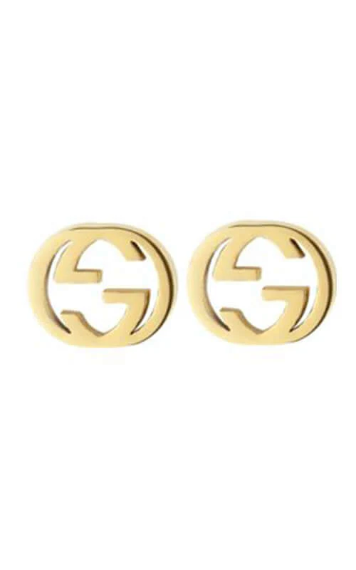 GUCCI Interlocking G 18k Yellow Gold Earrings YBD66211100100U