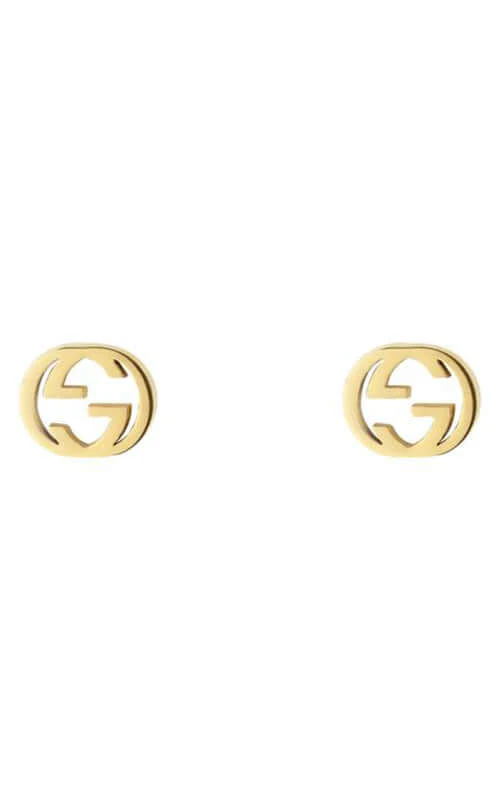 GUCCI Interlocking G 18k Yellow Gold Earrings YBD66211100100U - Image 2